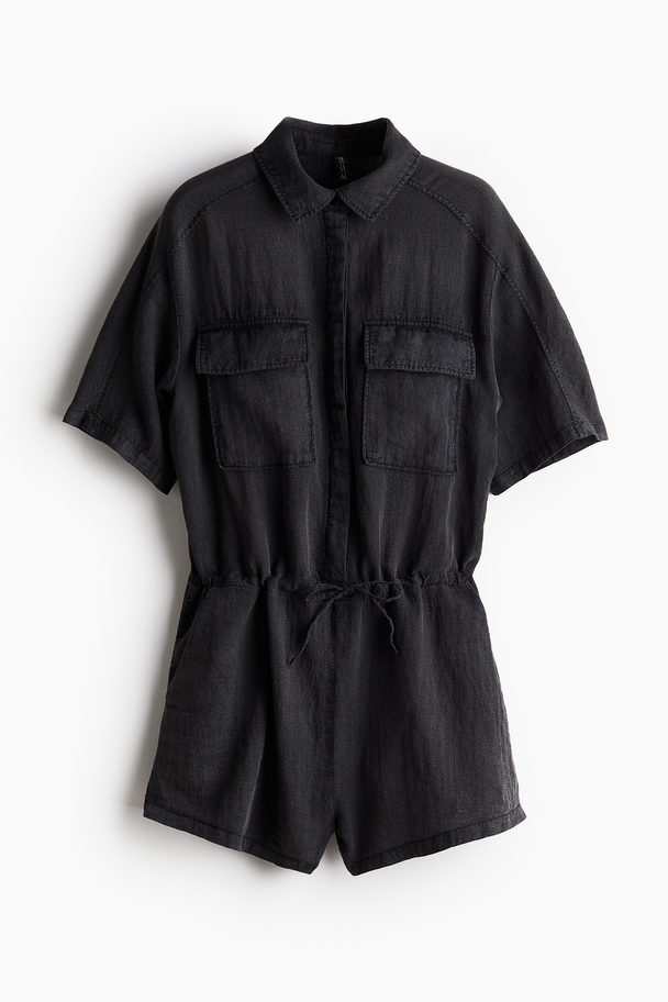 H&M Cargo-Playsuit Schwarz