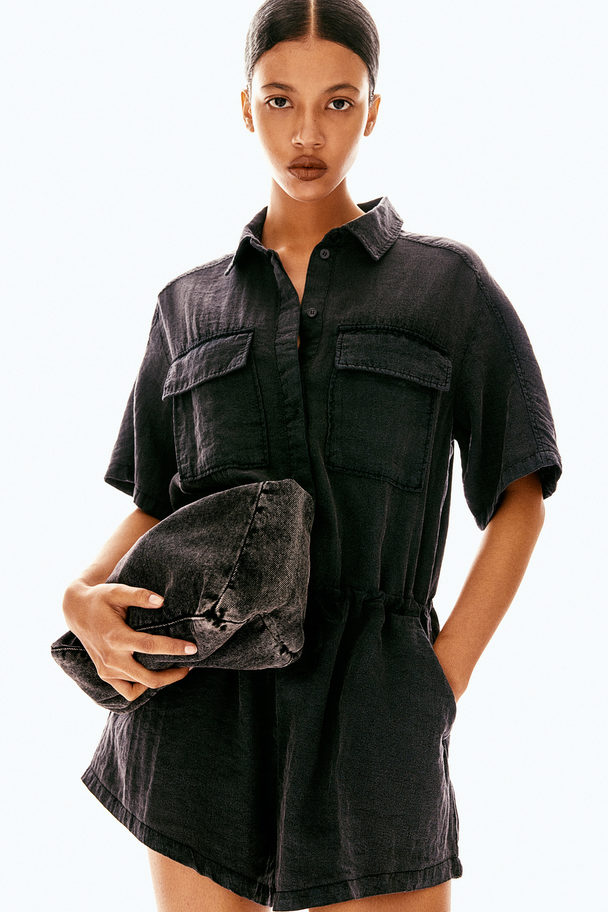 H&M Cargo-Playsuit Schwarz