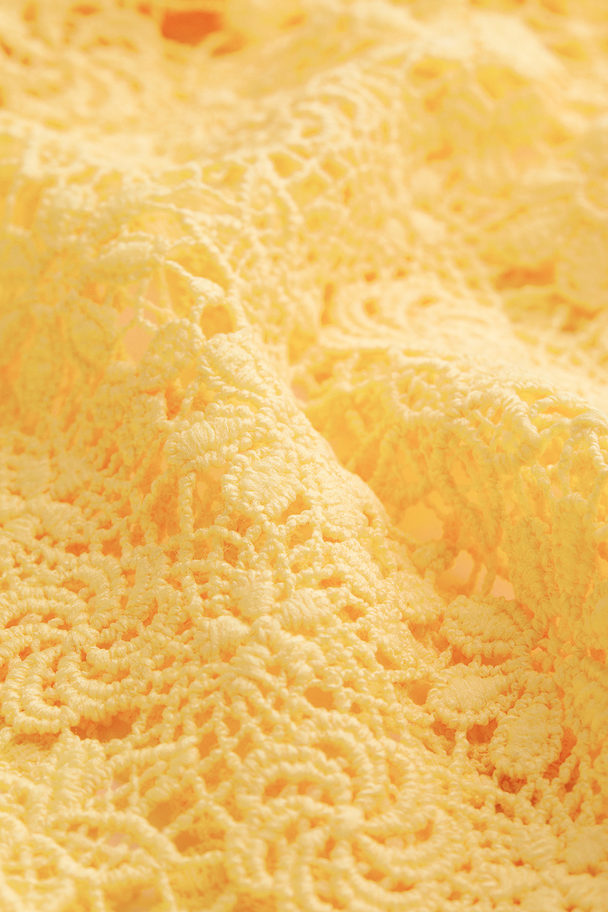 H&M Cropped Lace Top Yellow