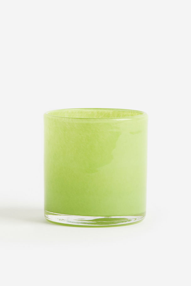 H&M HOME Small Glass Tealight Holder Lime Green
