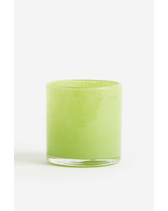 Small Glass Tealight Holder Lime Green