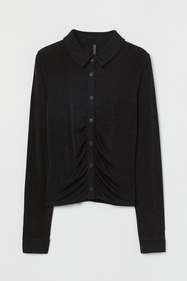 H&M Airy Jersey Blouse Black