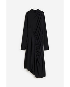 Asymmetric Jersey Dress Black