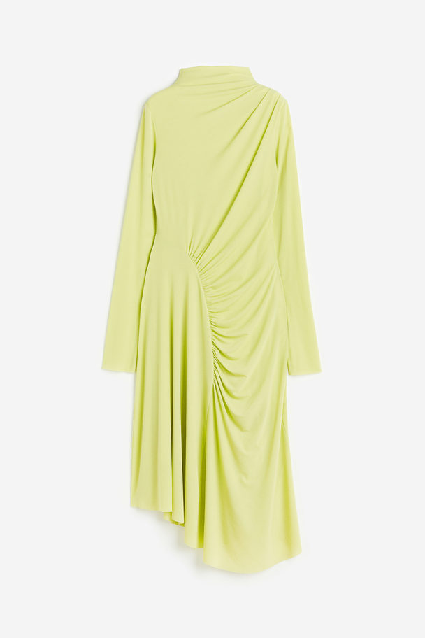 H&M Asymmetrisches Jerseykleid Limegrün
