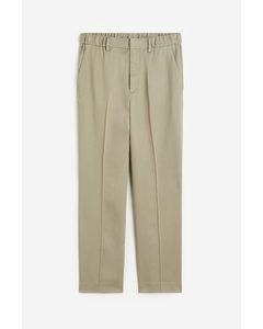 Regular Fit Tailored Lyocell Trousers Beige