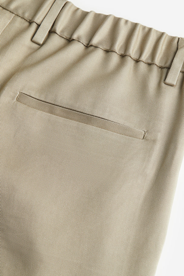 H&M Regular Fit Tailored Lyocell Trousers Beige