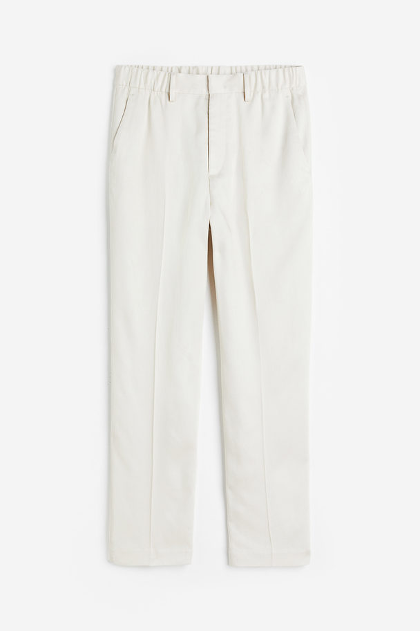 H&M Regular Fit Tailored Lyocell Trousers Light Beige