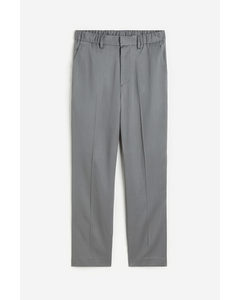 Regular Fit Tailored Lyocell Trousers Dark Grey