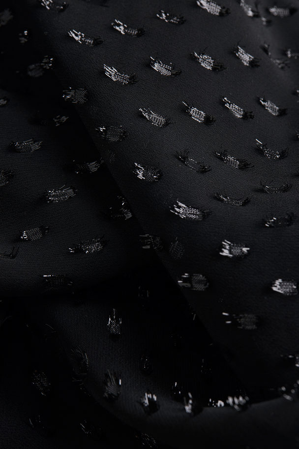 H&M Glittery Plumeti Slip Dress Black/spotted
