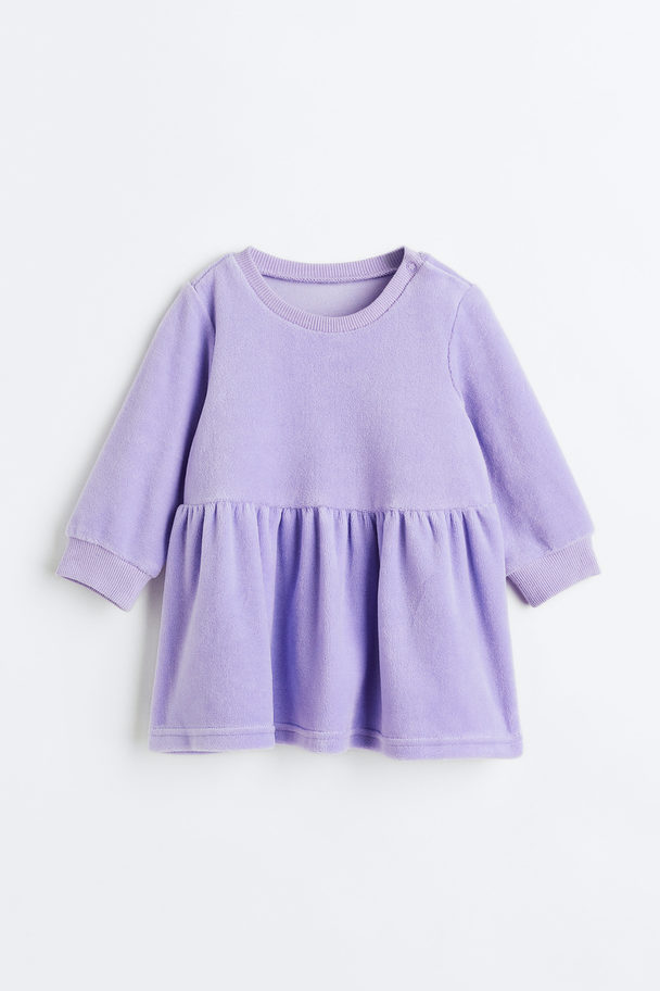 H&M Velour Dress Light Purple