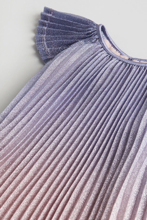 H&M Pleated A-line Dress Purple/pink