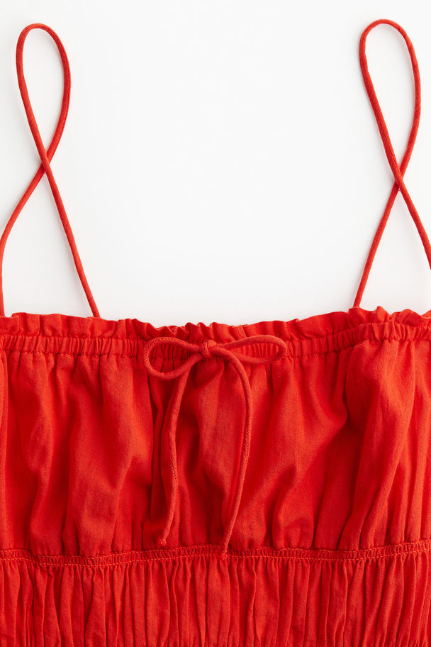 H&M Gesmokte Bodyconjurk Rood