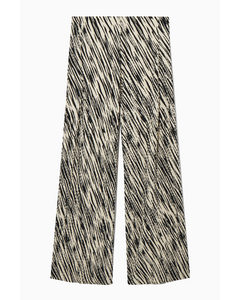 Pleated Wide-leg Trousers Beige / Zebra