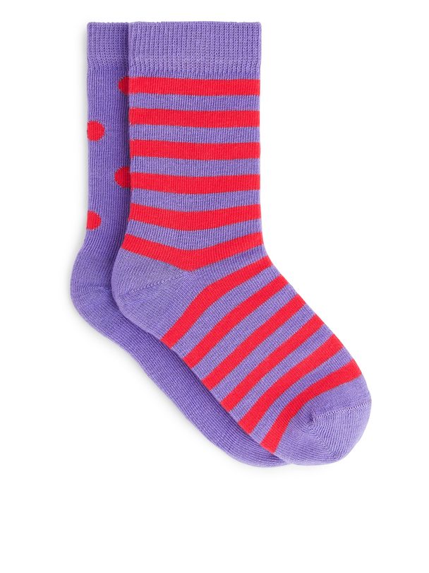 ARKET Cotton Socks Red/lilac