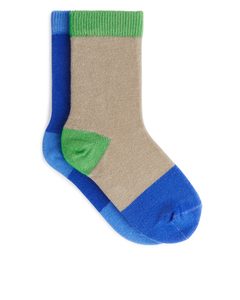 Cotton Socks Blue/beige/green