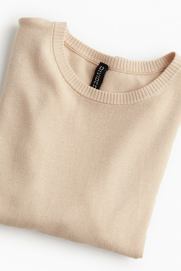 H&M T-Shirt aus Feinstrick Hellbeige