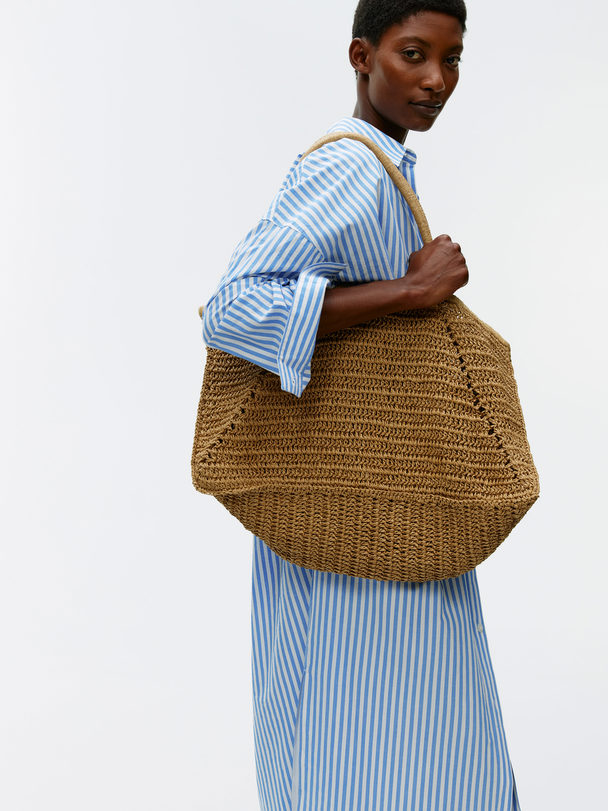 ARKET Straw Tote Beige