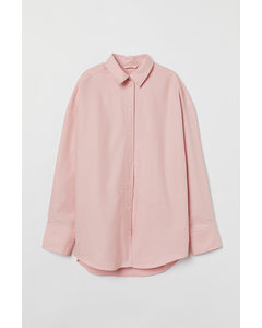 Oversized Cotton Shirt Light Pink