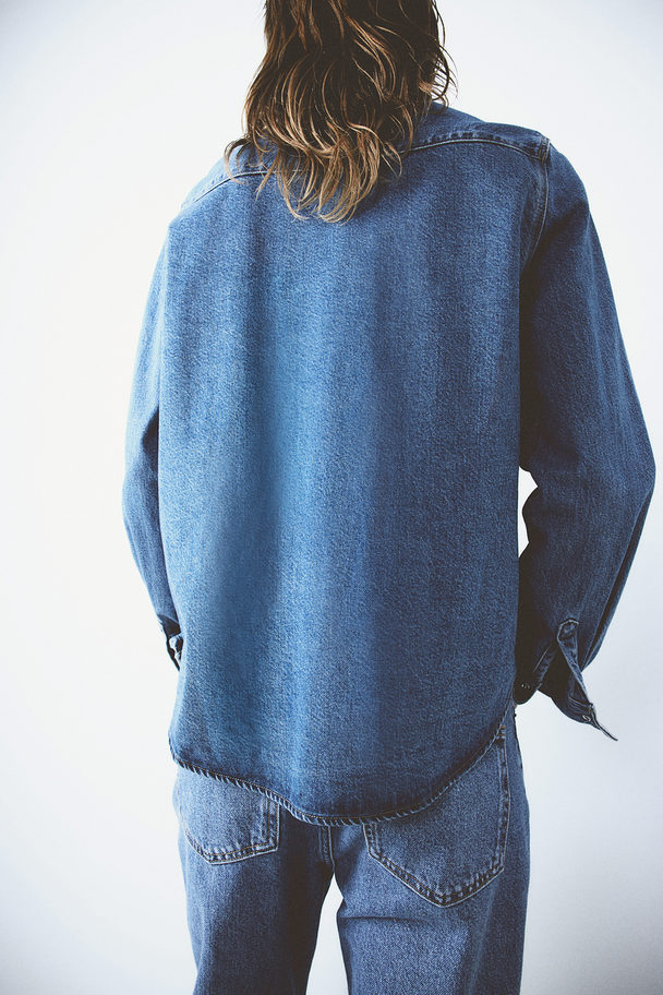 H&M Denim Shirt Denim Blue