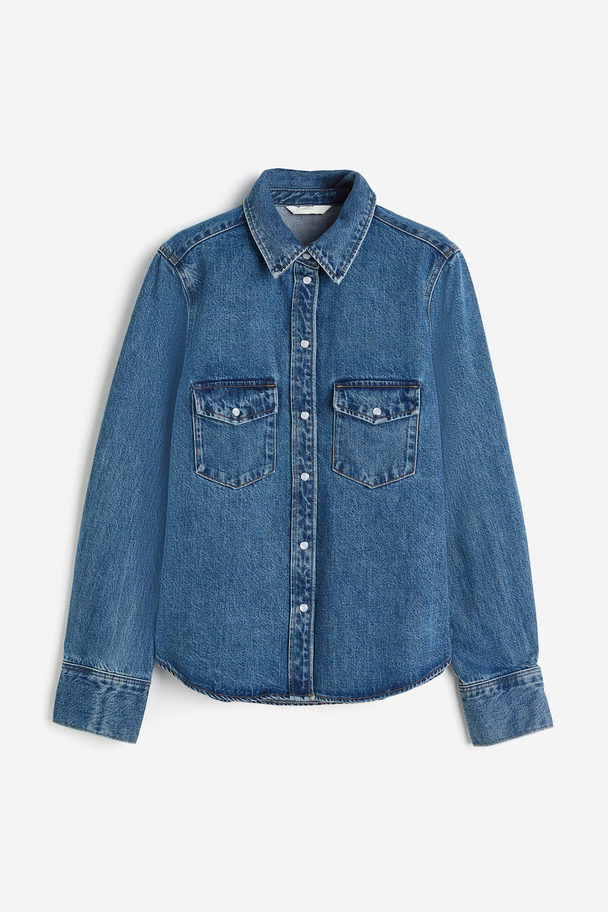 H&M Denim Shirt Denim Blue