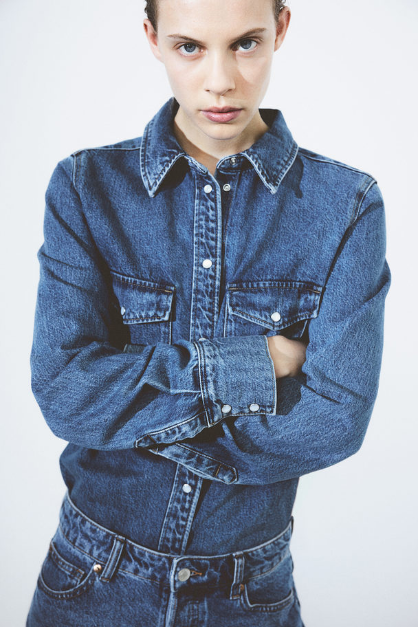 H&M Denimskjorte Denimblå