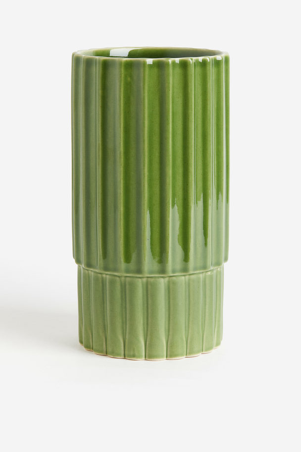 H&M HOME Stoneware Vase Green
