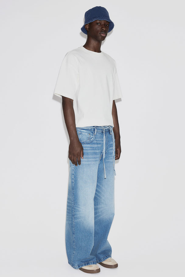 H&M Weite Jeans Denimblau