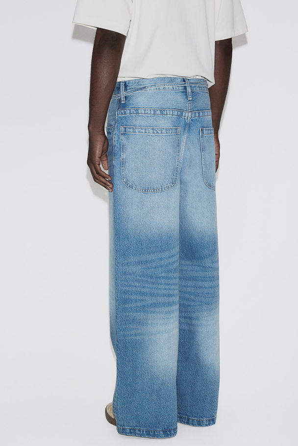 H&M Weite Jeans Denimblau