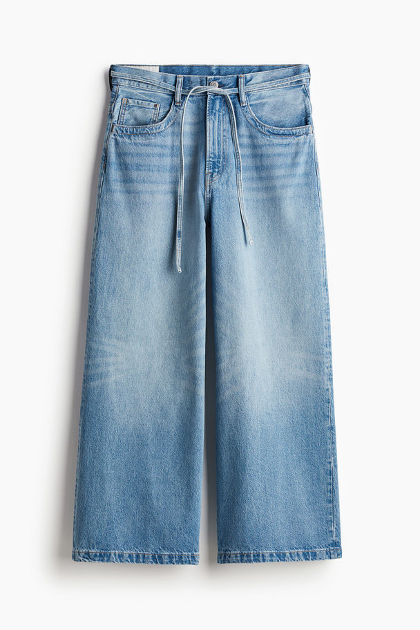 H&M Wide Jeans Denimblauw