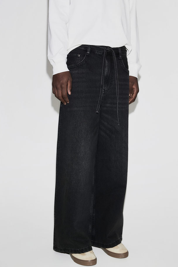 H&M Wide Jeans Zwart