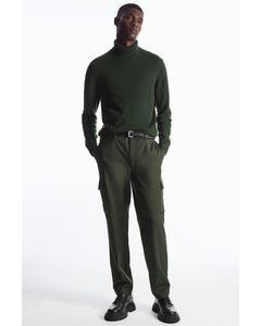 Tapered Cargo Trousers Khaki Green
