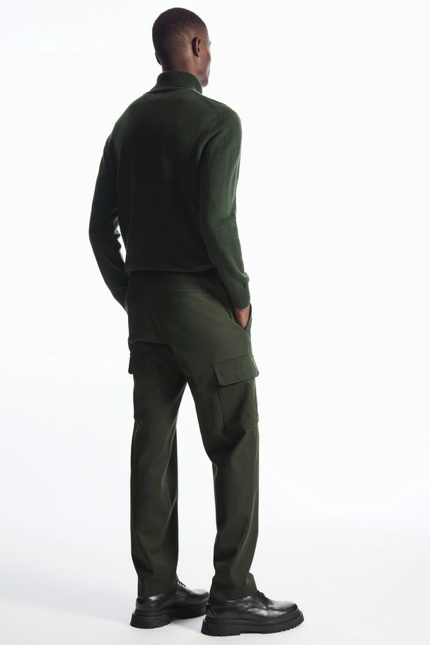 COS Tapered Cargo Trousers Khaki Green