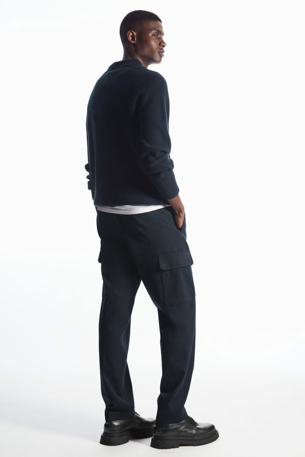 COS Tapered Cargo Trousers Navy