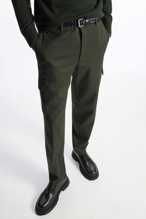 COS Tapered Cargo Trousers Khaki Green