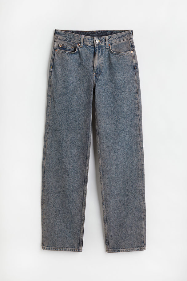 H&M Straight Regular Jeans Denimgrå/washed Out