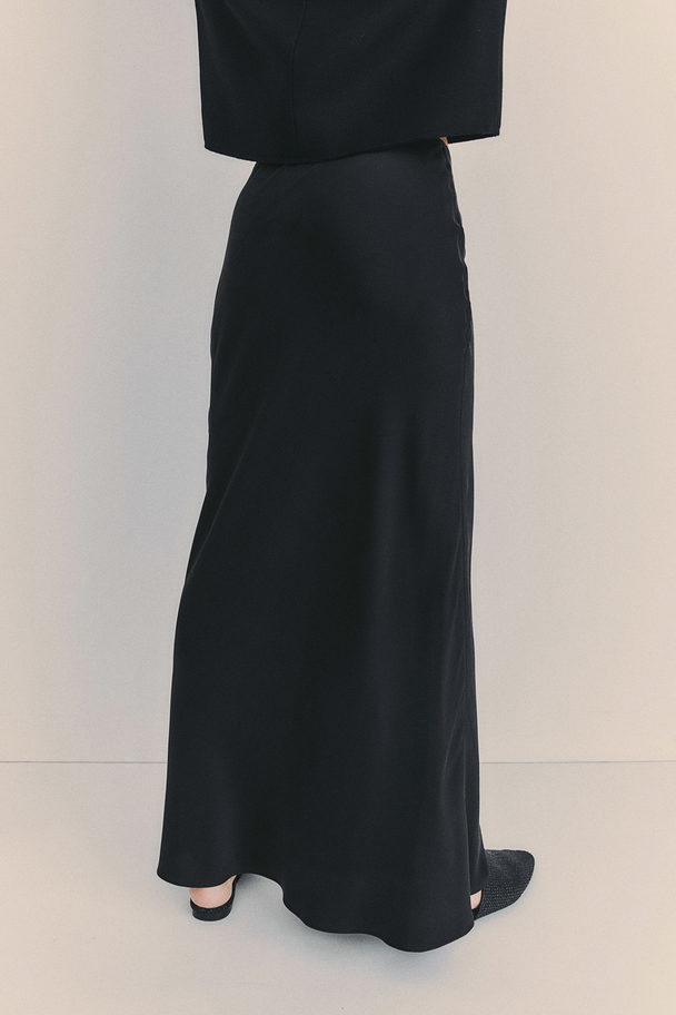 H&M Midi-nederdel Sort