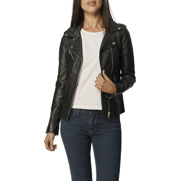 Le Temps des Cerises Leather Biker Jacket Laalia Laalia