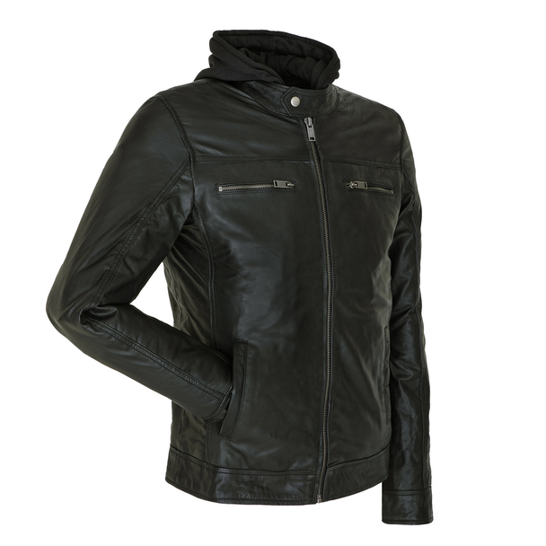 Le Temps des Cerises Ludovik Hooded Leather Jacket Ludovik