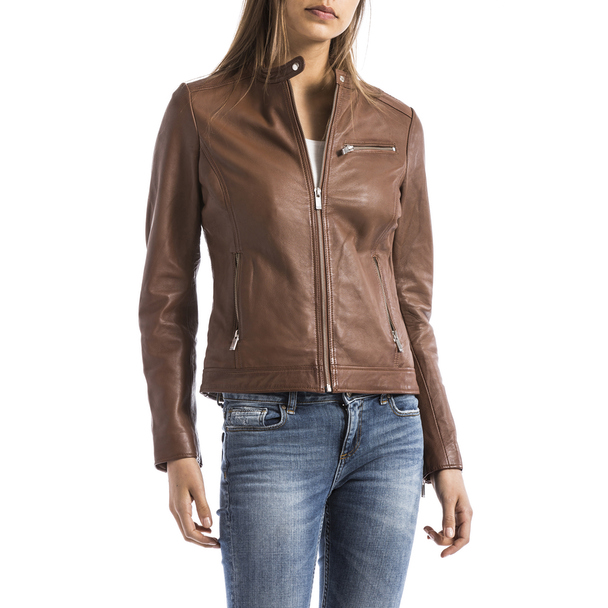 Le Temps des Cerises Fitted Leather Jacket Lika Lika