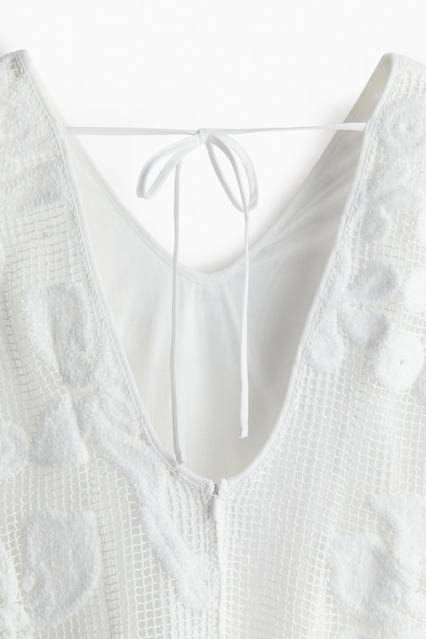 H&M Mesh Mini Dress White