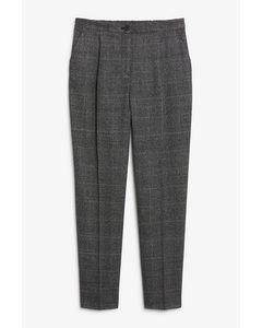 Tailored Tapered Trousers Checkered