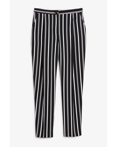 Tailored tapered trousers Black and white