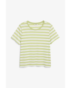 Soft Tee Green And White Stripes