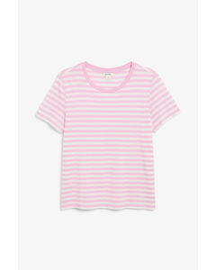 Soft Tee Pink And White Stripes