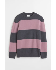 Relaxed Fit Wool-blend Jumper Pink/dark Grey