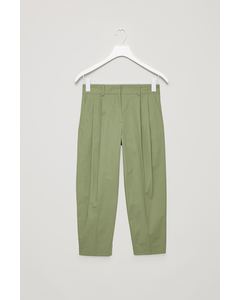 Dense Cotton Trousers Khaki Green