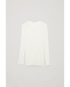 Round-Neck Cashmere Jersey Top White