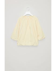 BLOUSE WITH ELASTICATED NECK Pale yellow