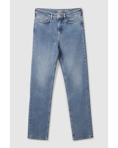 Straight-leg Slim-fit Full-length Jeans Light Blue