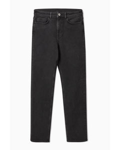 Straight-leg Slim-fit Full-length Jeans Washed Black